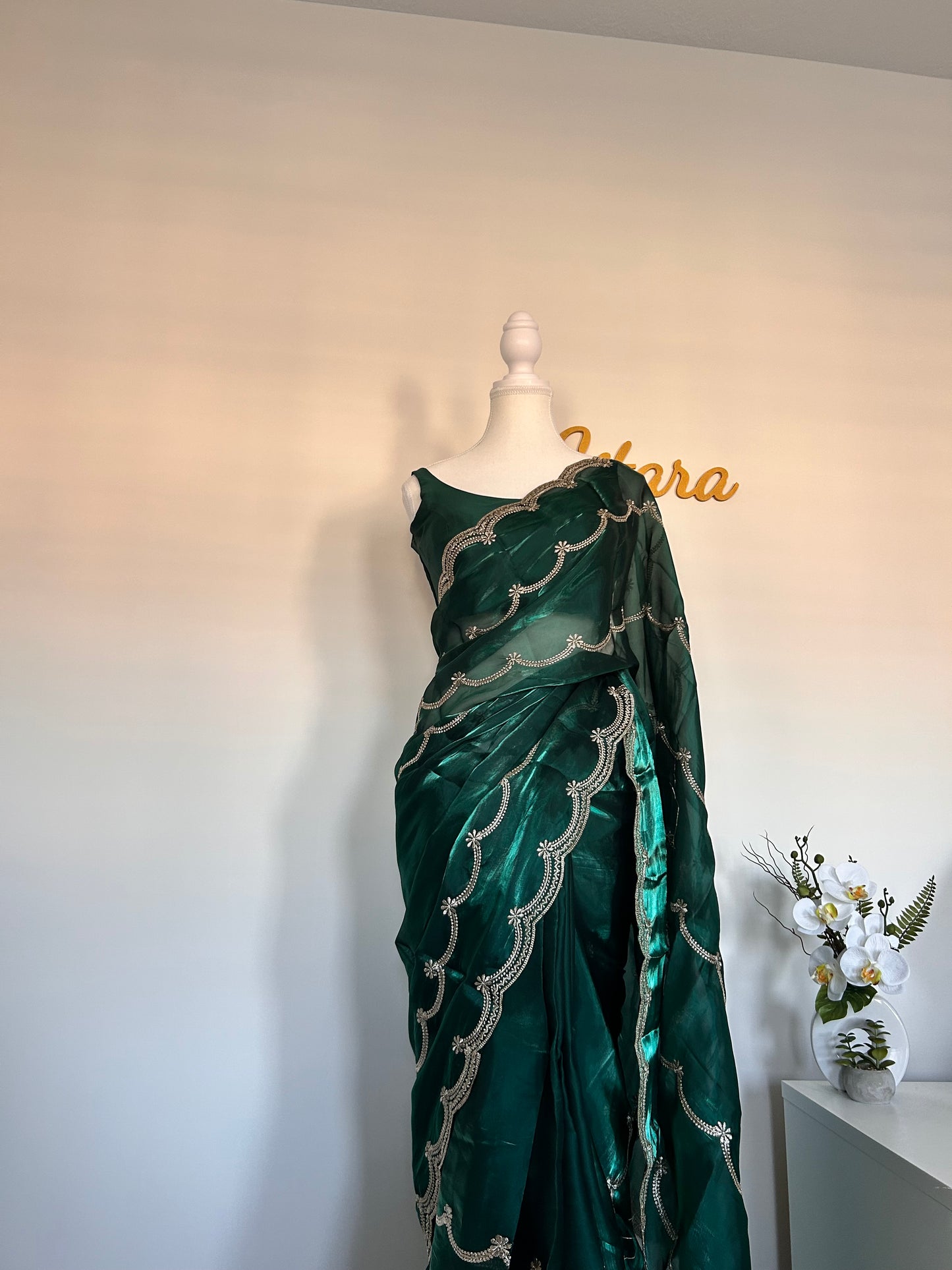 Green Party Wear Saree