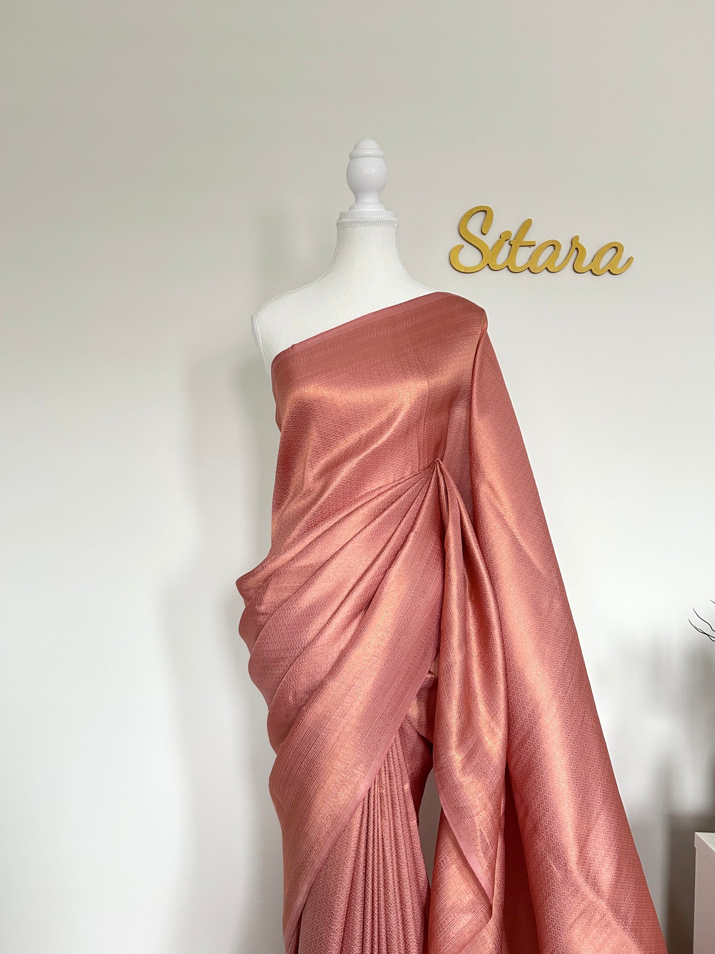 Rose Gold Pink Soft Mixed Silk saree