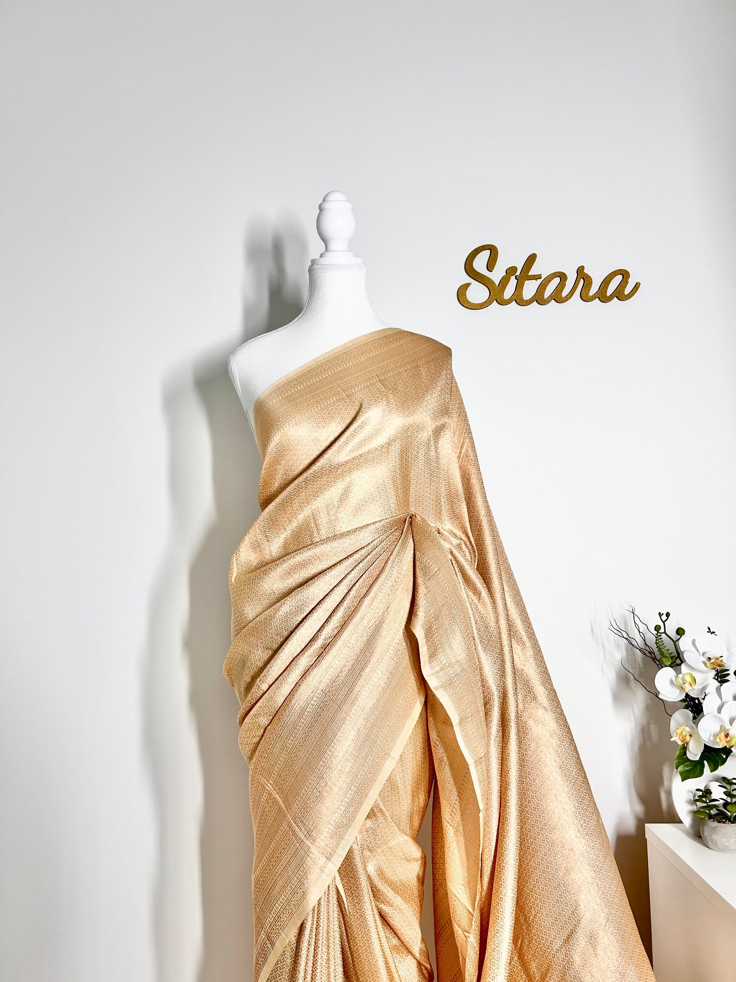 Golden Cream Soft Mixed Silk saree