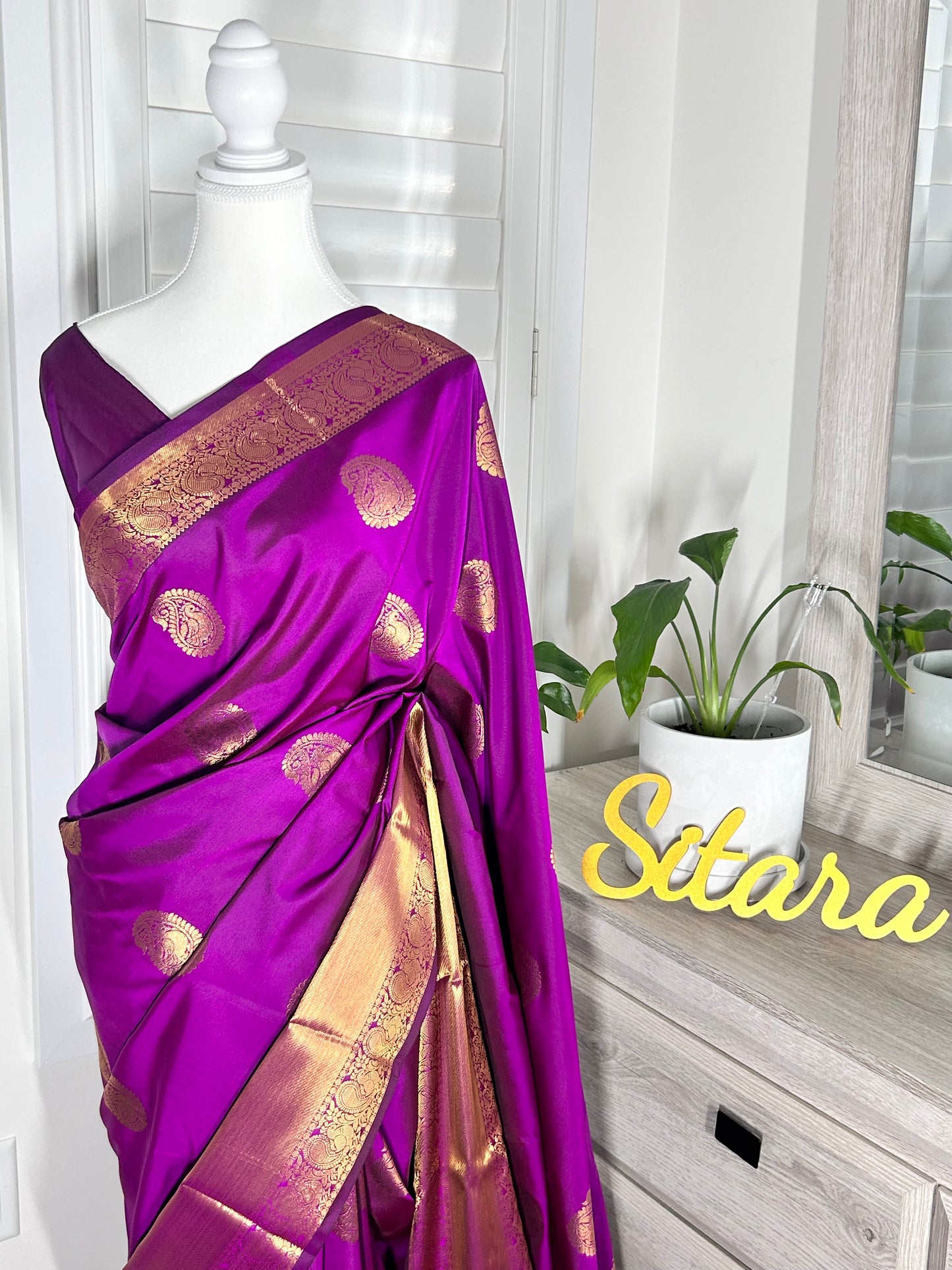 Kanchipuram Premium Semi Silk Saree – Purple Magenta