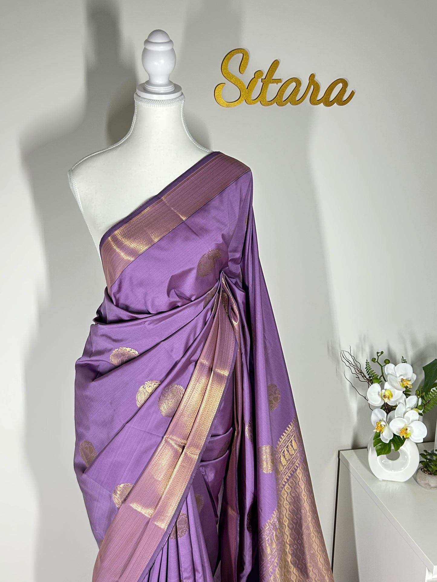 Kanchipuram Premium Semi Silk Saree – Lavender