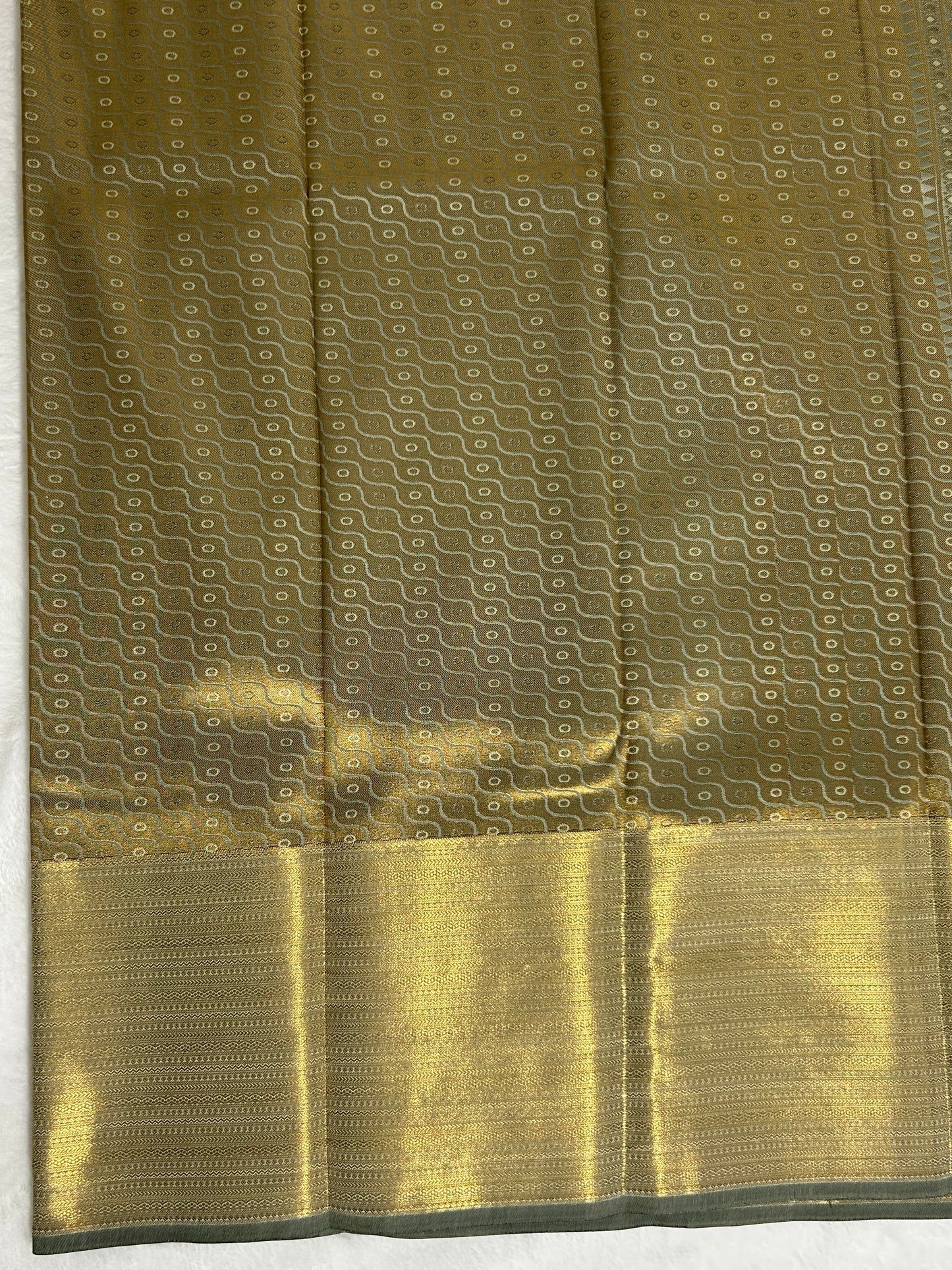 Kanchipuram Premium Semi Silk Saree – Sage Gray