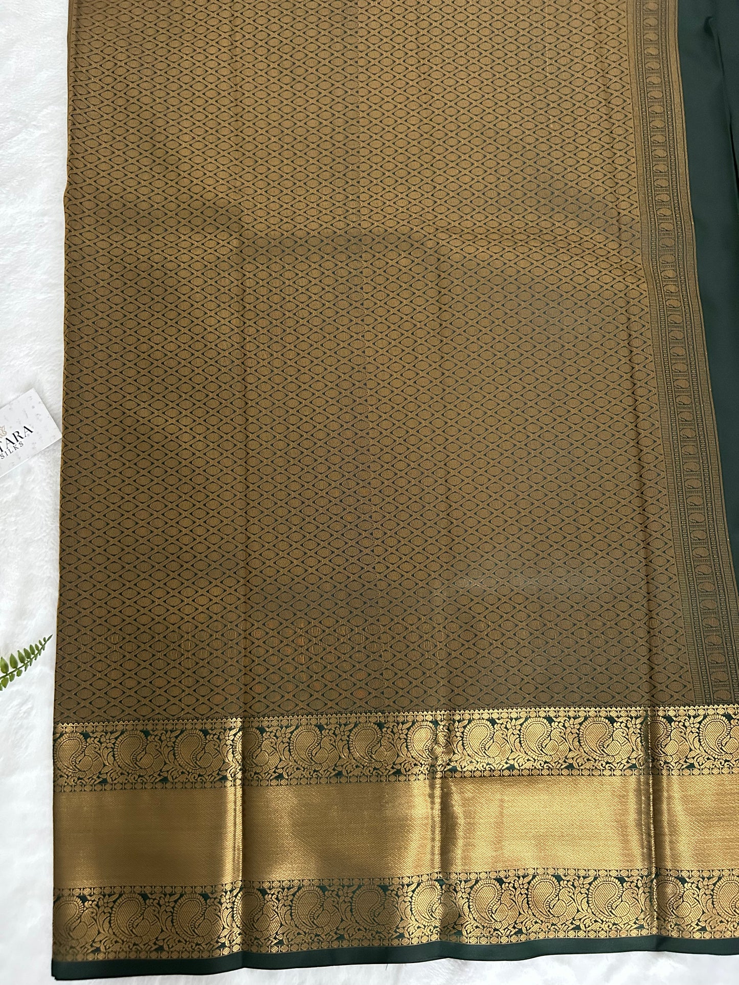 Kanchipuram Premium Semi Silk Saree – Bottle Green