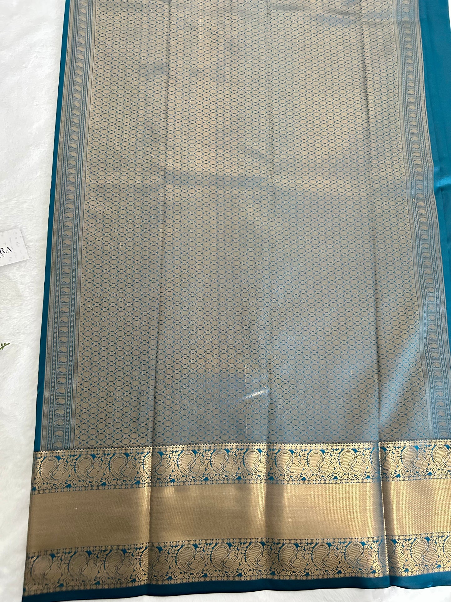 Kanchipuram Premium Semi Silk Saree – Ocean Blue