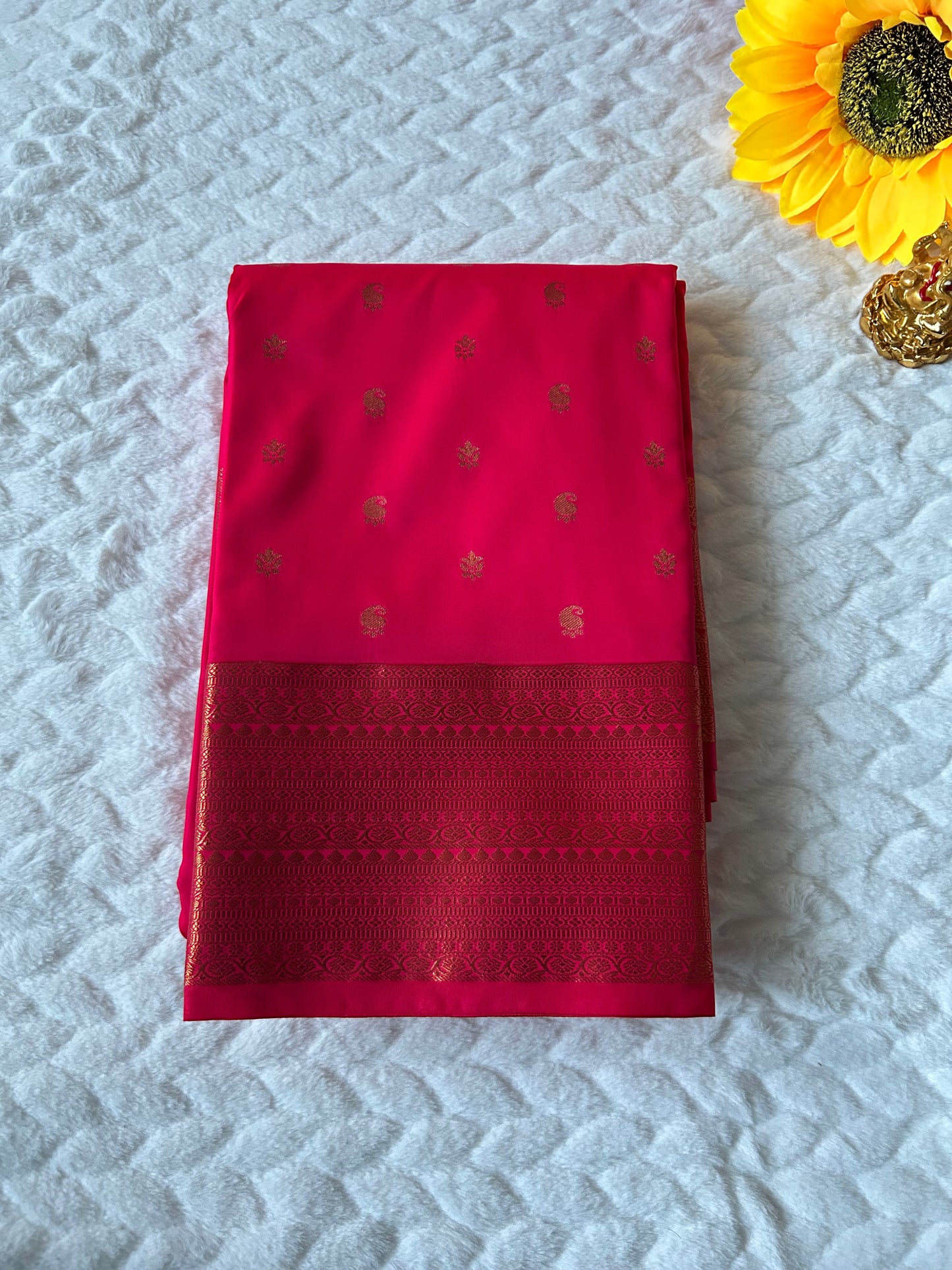 Kanchipuram Premium Semi Silk Saree – Rose Pink