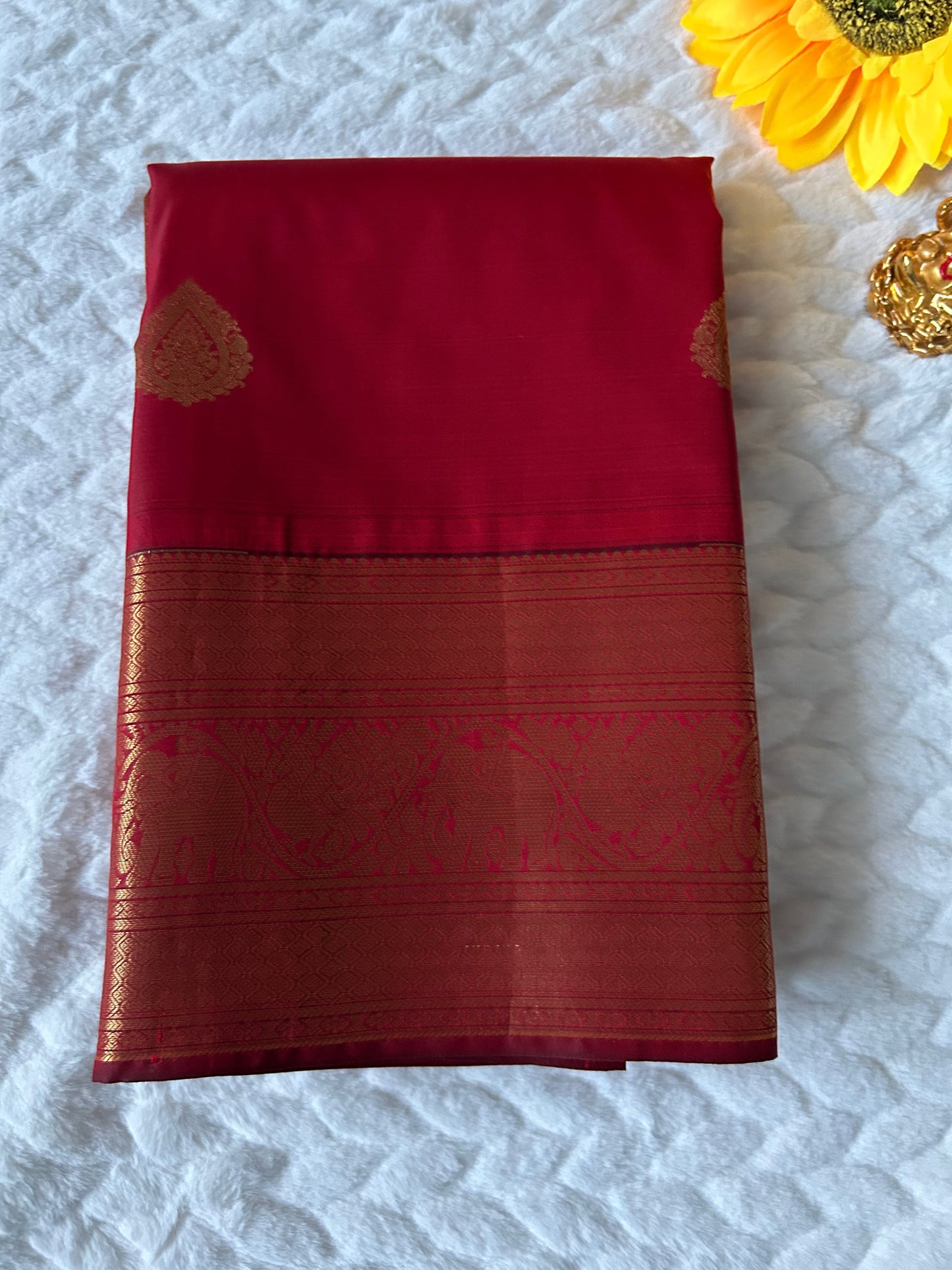 Kanchipuram Premium Semi Silk Saree – Red