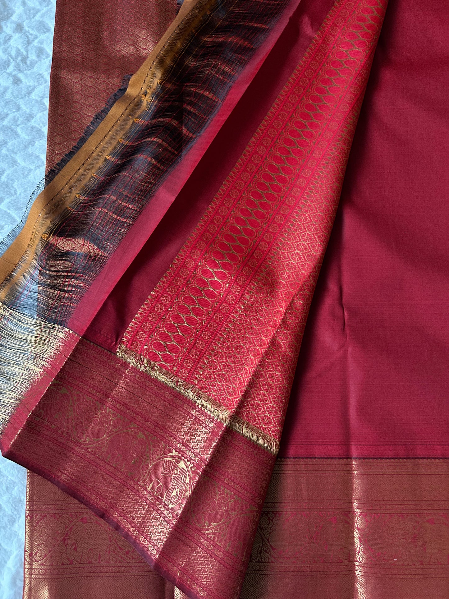 Kanchipuram Premium Semi Silk Saree – Red