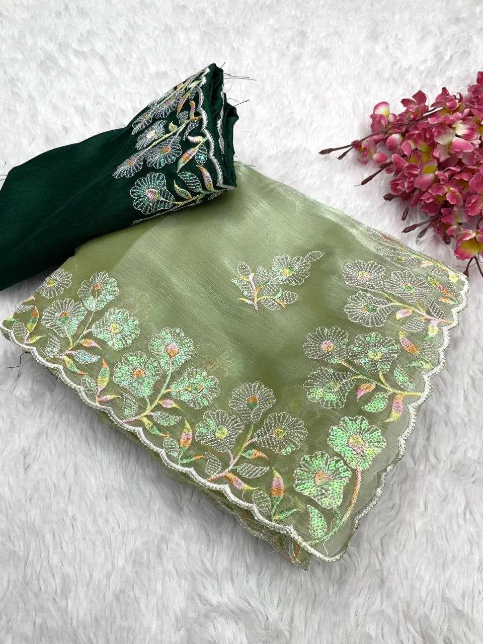 Sage Green Party Wear Saree