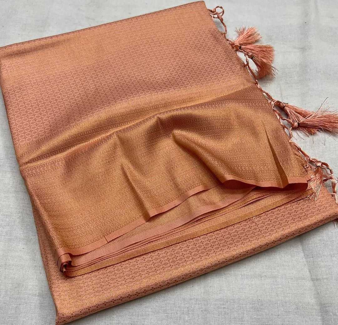 Golden Peach Soft Mixed Silk saree