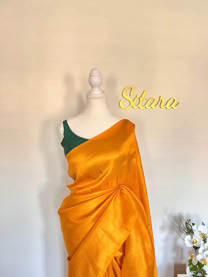 Golden Yellow Soft Mixed Silk saree