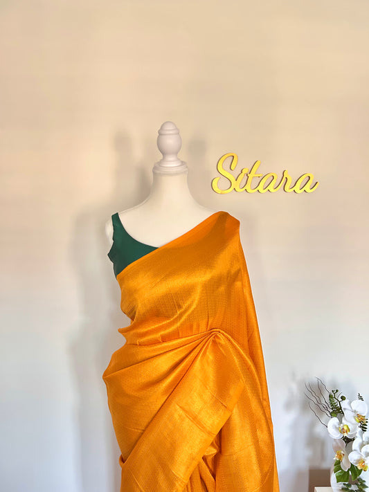 Golden Yellow Soft Mixed Silk saree
