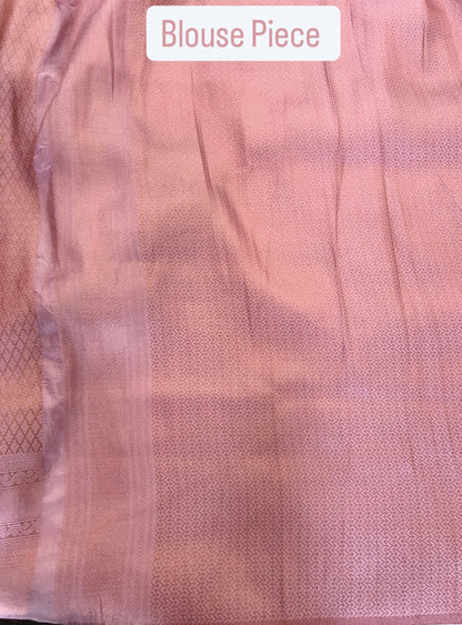 Rose Gold Pink Soft Mixed Silk saree