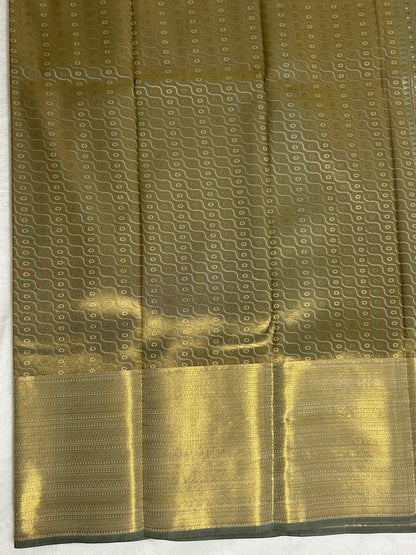 Kanchipuram Premium Semi Silk Saree – Sage Gray