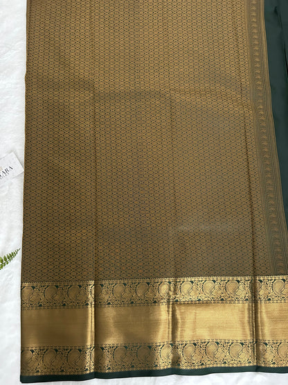 Kanchipuram Premium Semi Silk Saree – Bottle Green