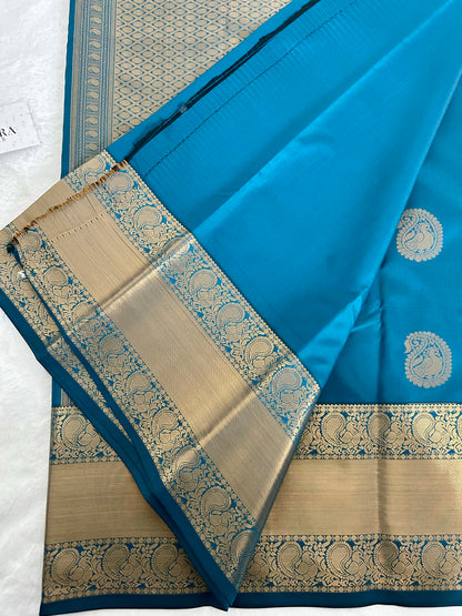 Kanchipuram Premium Semi Silk Saree – Ocean Blue