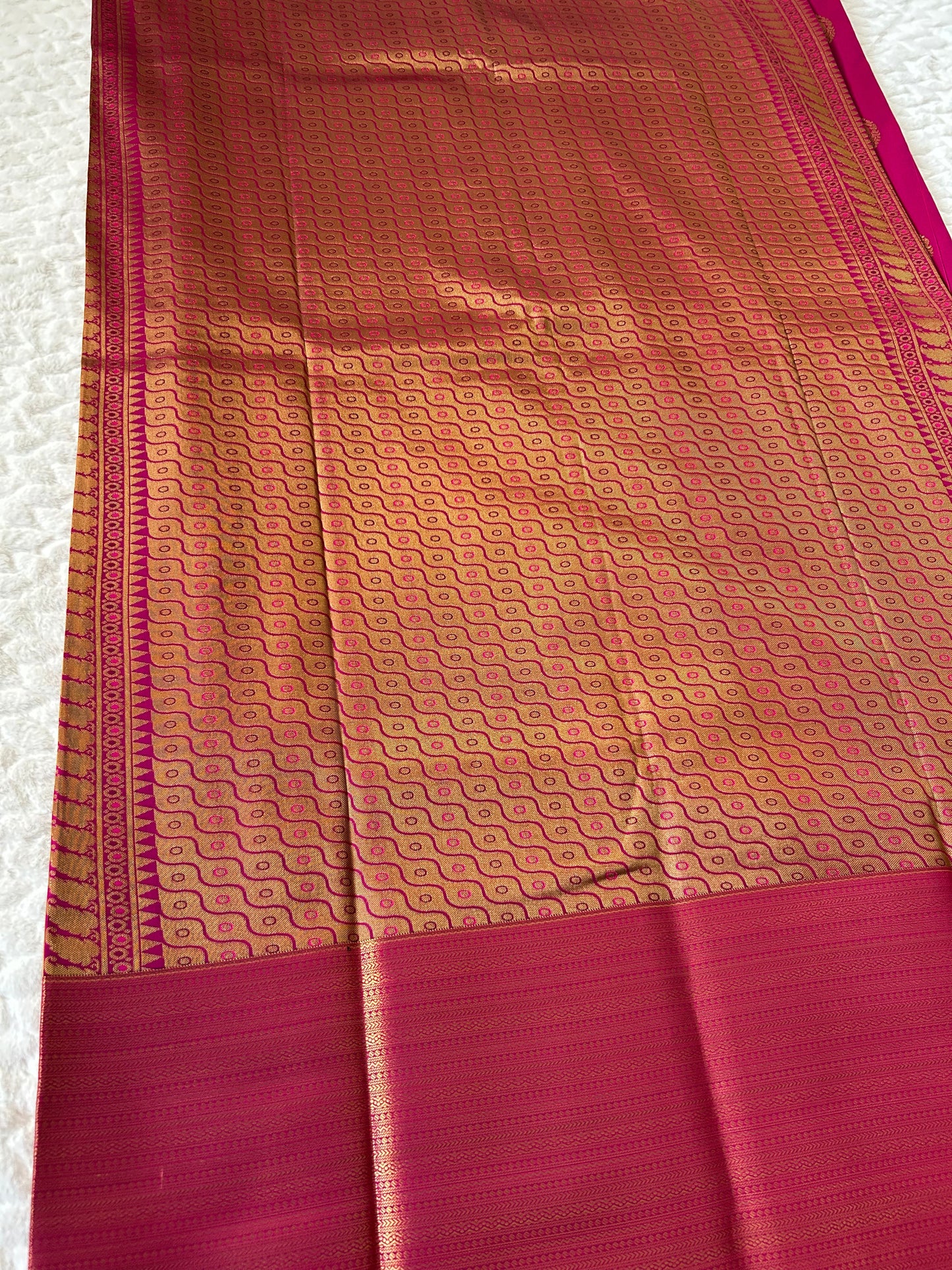 Kanchipuram Premium Semi Silk Saree – Hot Pink