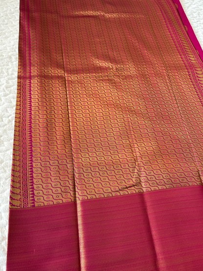 Kanchipuram Premium Semi Silk Saree – Hot Pink