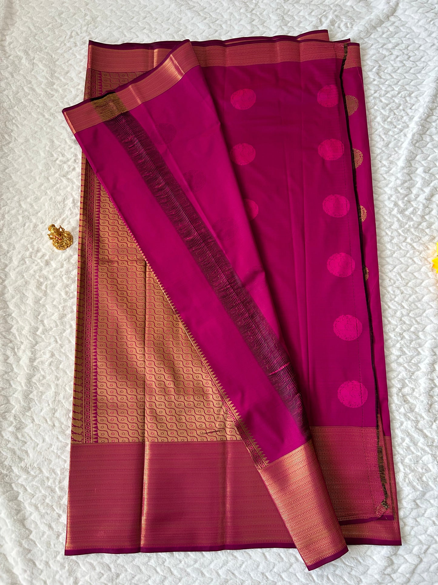 Kanchipuram Premium Semi Silk Saree – Hot Pink