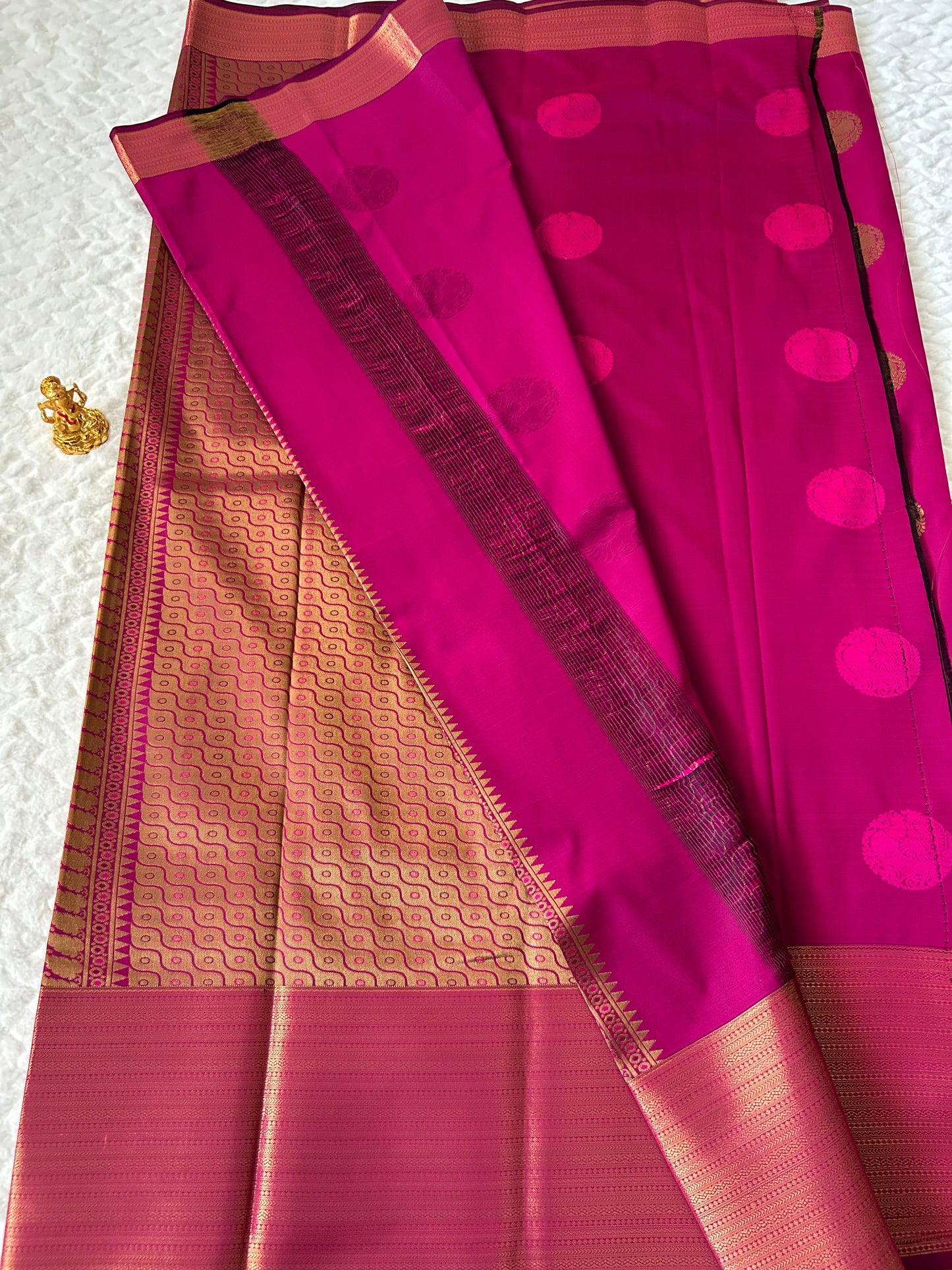 Kanchipuram Premium Semi Silk Saree – Hot Pink