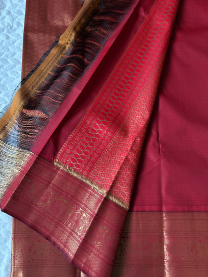 Kanchipuram Premium Semi Silk Saree – Red