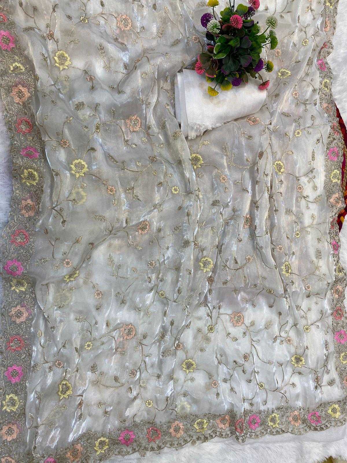 White Party Wear Saree