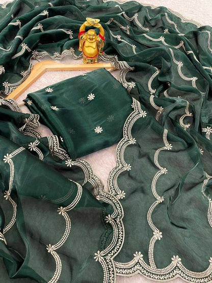 Green Party Wear Saree