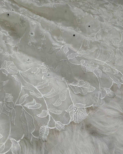 White Organza Party Wear Saree