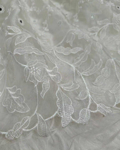 White Organza Party Wear Saree