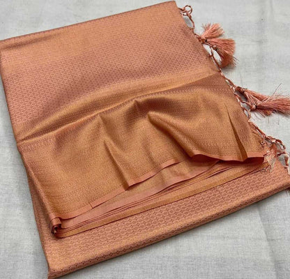 Golden Peach Soft Mixed Silk saree